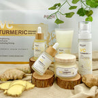 Sheromom's  AILKE Organic Turmeric Whitening Skin Care Set, with Vitamin C, Clean Skin, Reduce Acne, Hydrating and Firming for Women