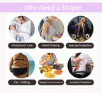 Sheromom's Women Compression Butt Lifter Postpartum Recovery Elastic High Waist Charming Curves Shorts Tummy Control Shapewear Fajas