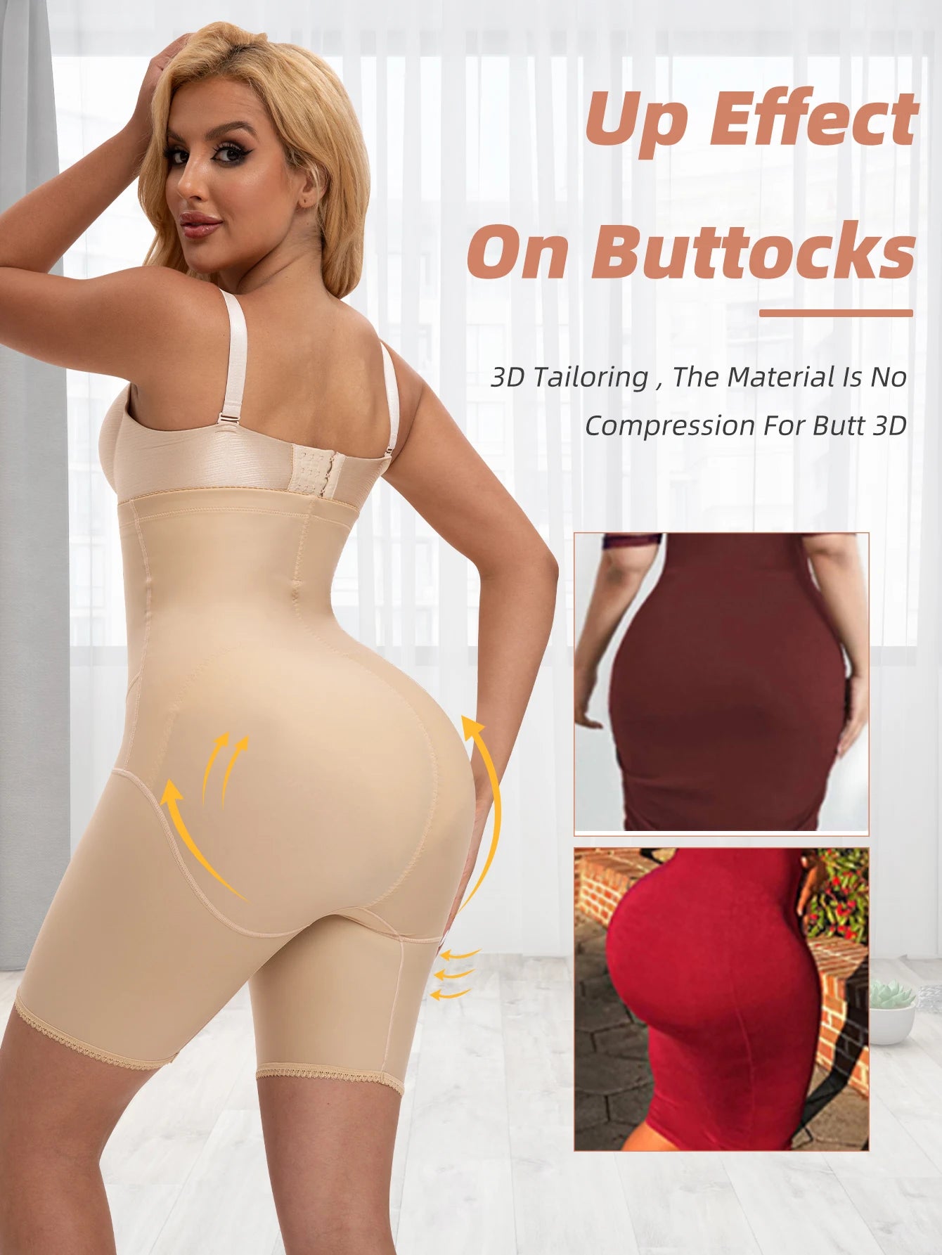 Sheromom's 1pcs Zipper Front Postpartum Recovery Women High Waist Tummy Control Hip Enhancer Shapewear Shorts