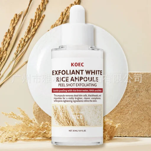 Sheromom's 30ml Korean White And Black Rice Exfoliating Hydrating Essence Brightening Remove Dead Skin Blackhead Soften Serum Skin Care