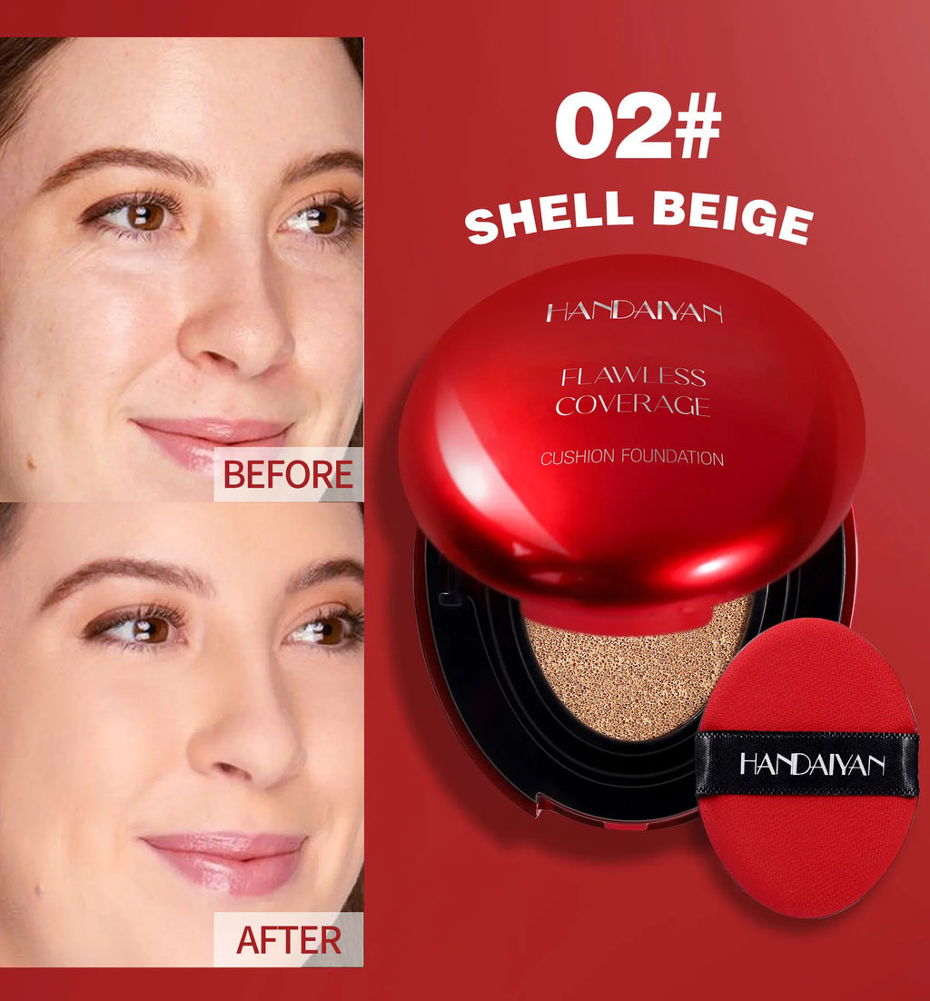 Sheromom's Korean Air Cushion Foundation - Light Natural Moisturizing Concealer Whitening Oil-Control Women's Long-lasting Makeup Base