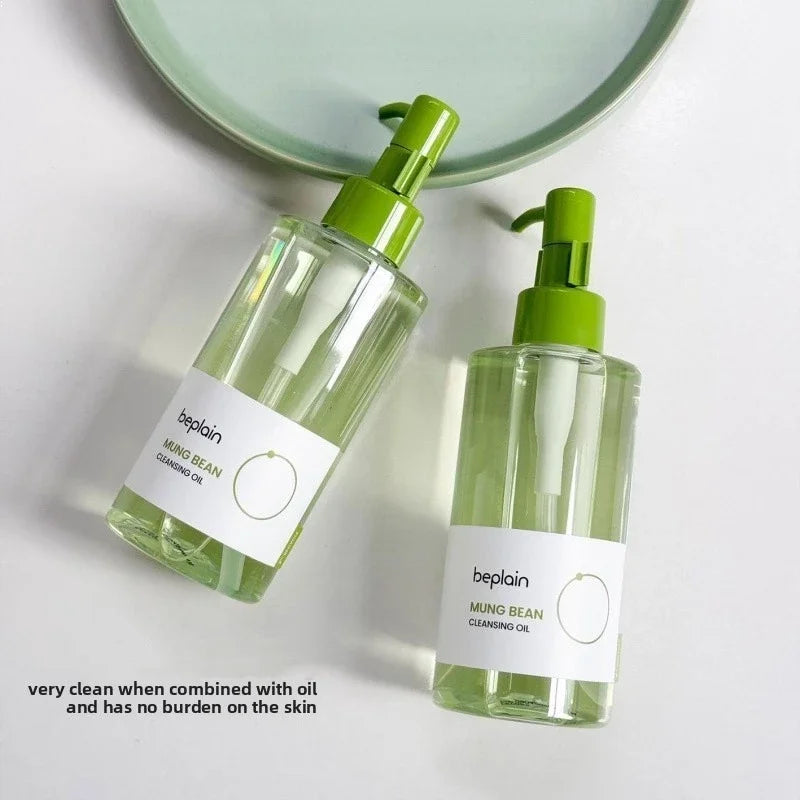 Sheromom's Korean Beplain Mung Bean PH-Balanced Cleansing Foam,Pore Care Serum Gentle Cleansing Oil and Face Clay Mask Facial Skincare Set
