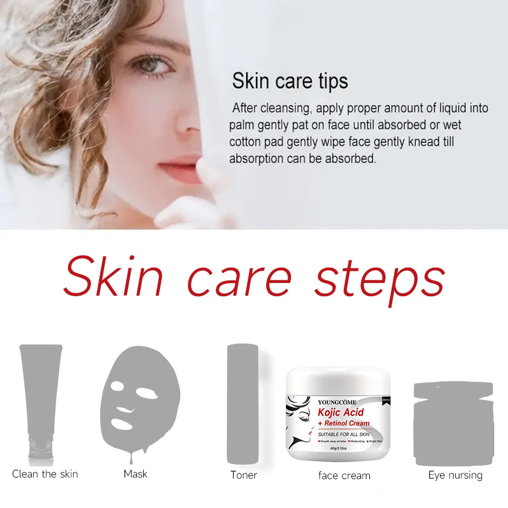 Sheromom's Kojic Acid+Retinol Cream,Anti-aging Cream Remove,Smooth wrinkles Face Cream For Moisturizer Whitening Brighten Skin Products