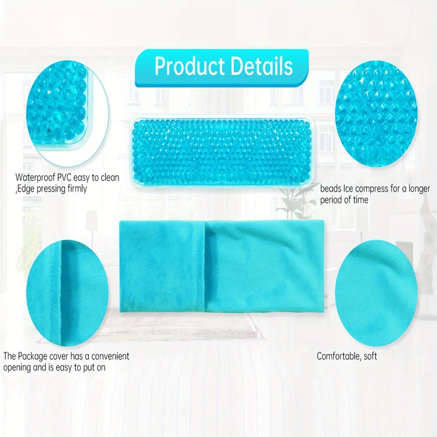 Sheromom's Reusable Postpartum Cooling Gel Bead Ice Pack, Ideal for Pregnancy & Delivery, Includes Washable Sleeve, Soothes Postpartum