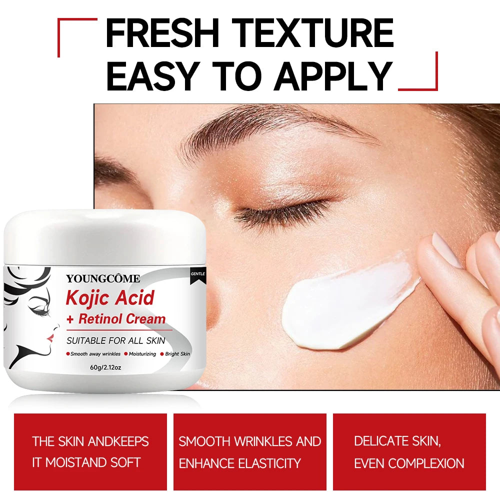 Sheromom's Kojic Acid+Retinol Cream,Anti-aging Cream Remove,Smooth wrinkles Face Cream For Moisturizer Whitening Brighten Skin Products