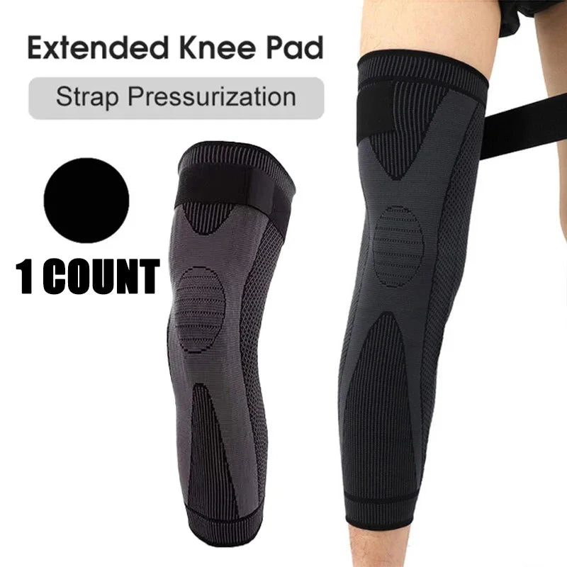 Sheromom's 1/2 Pcs Compression Knee Pads Support Lengthen Stripe Sport Sleeve Arthritis Joint Pain Protector Elastic Kneepad Brace