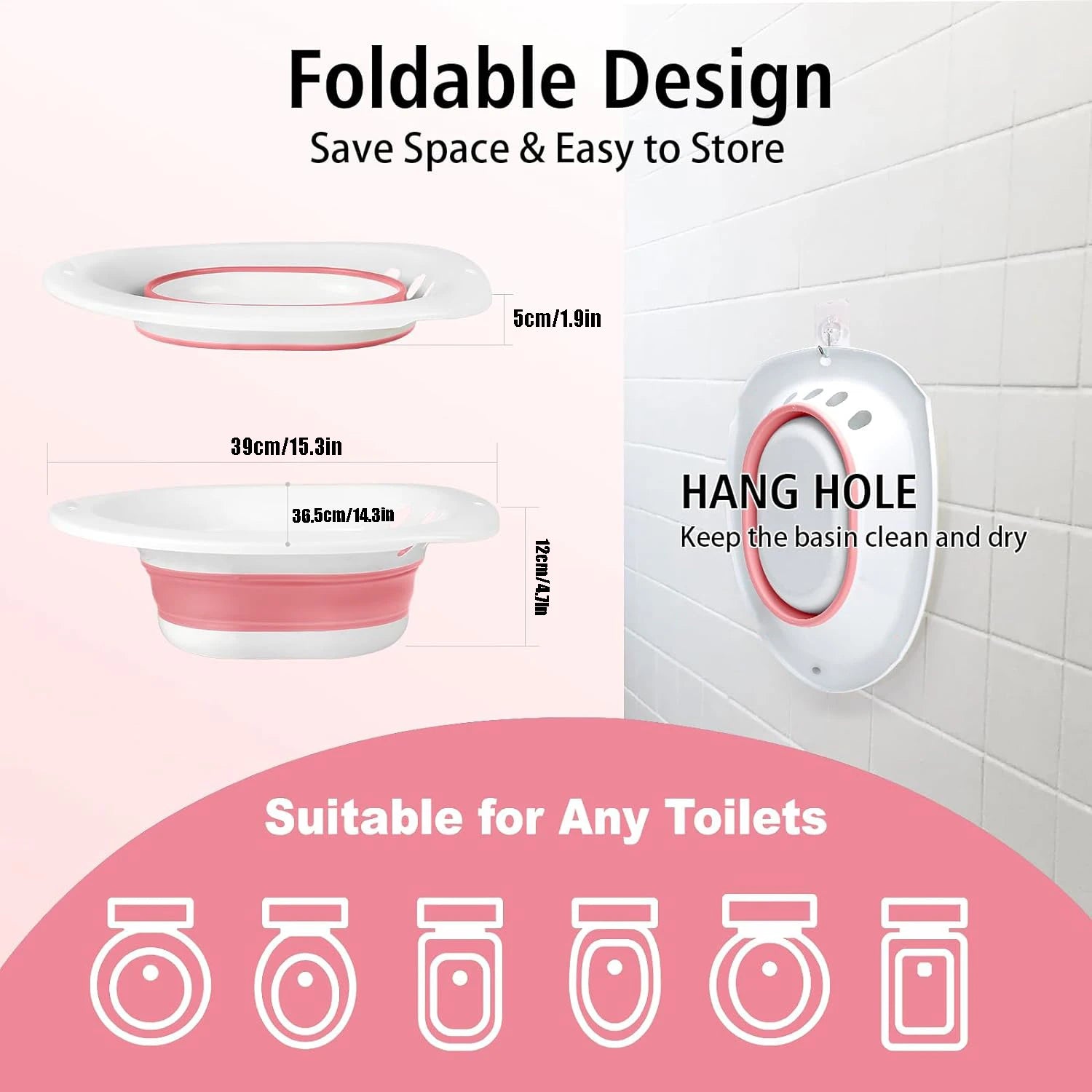 Sheromom's Sitz Bath for Hemorrhoids, Sitz Bath for Toilet Seat, Postpartum Care, Sits Bath Kit for Women, Collapsible, Flusher Hose