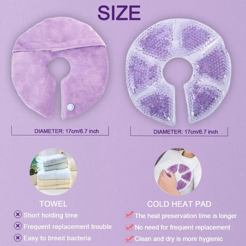 Sheromom's Breast Therapy Pads, Hot Cold Breastfeeding Gel Pads, Breastfeeding Essentials and Postpartum Recovery, Nursing Pain Relief