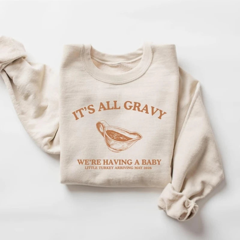 Sheromom's Thanksgiving Pregnancy Announcement Fall Pregnant First Time Mom Gift Thanksgiving Sweatshirt Hoody  Winter Clothes Women