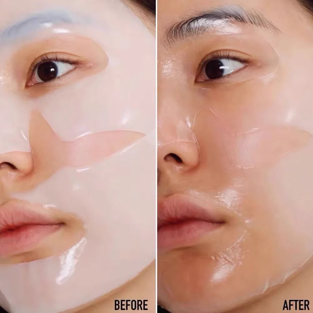 Sheromom's 10PCS Collagen Anti-Wrinkle Facial Mask Anti-Aging Fade Fine Lines Firm Skin Moisturizing Brightening Skincare Korean Cosmetics