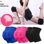 Sheromom's 2pcs Sports Compression Knee Pads Elastic Knee Protector Thickened Sponge Knee Brace Support for Dancing Workout Training