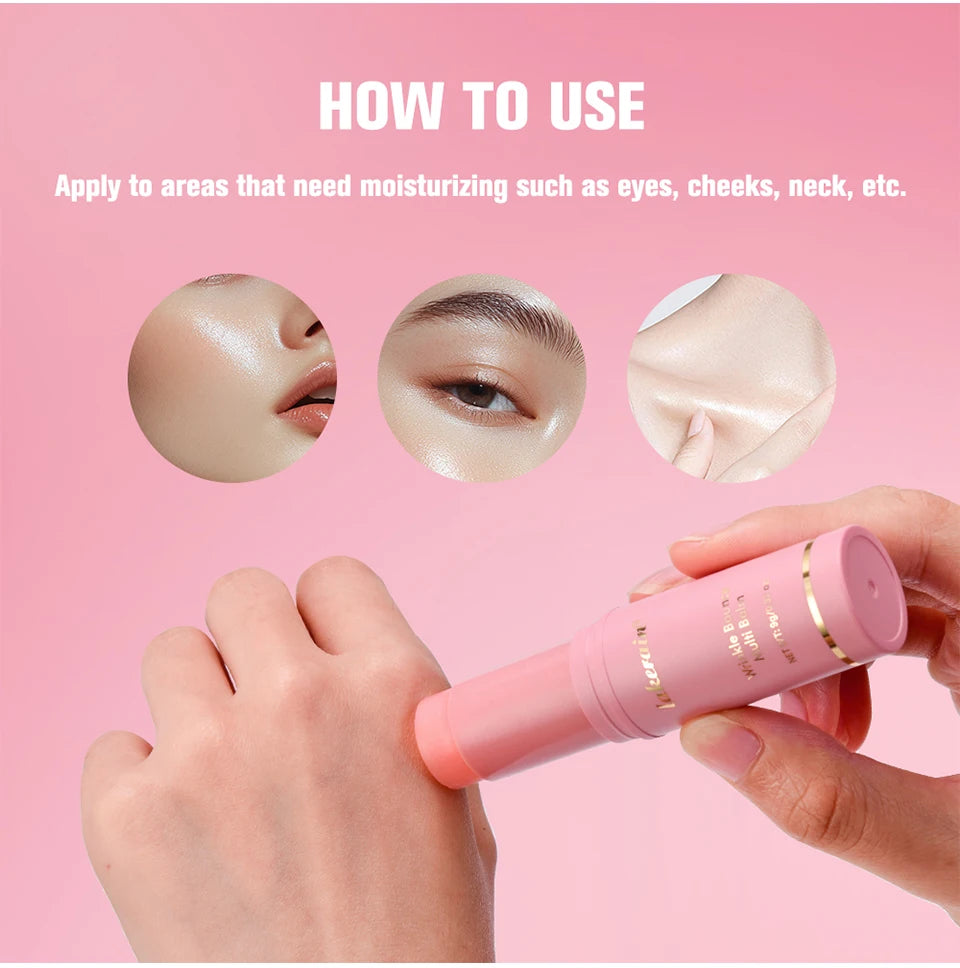 Sheromom's Korean Pink Hydrating Stick Extract Deep Hydrating Facial Skin Multi-functional Pink Balm Stick Skin Care Makeup Base Products