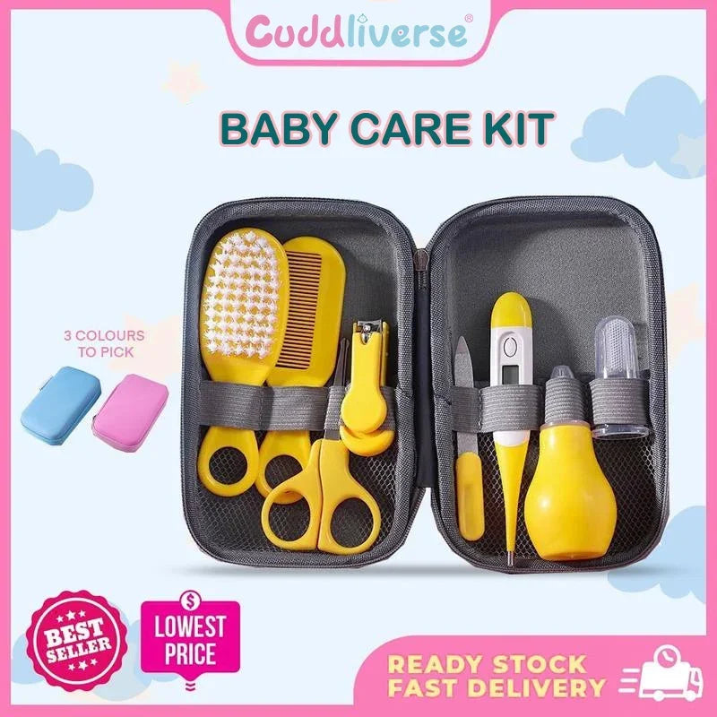 Sheromom's Baby Care Kit (8PCS) - Hospital-Grade Nail Clippers, Soft Brush, Safety Nasal Aspirator, Gentle Comb & | Newborn Essentials
