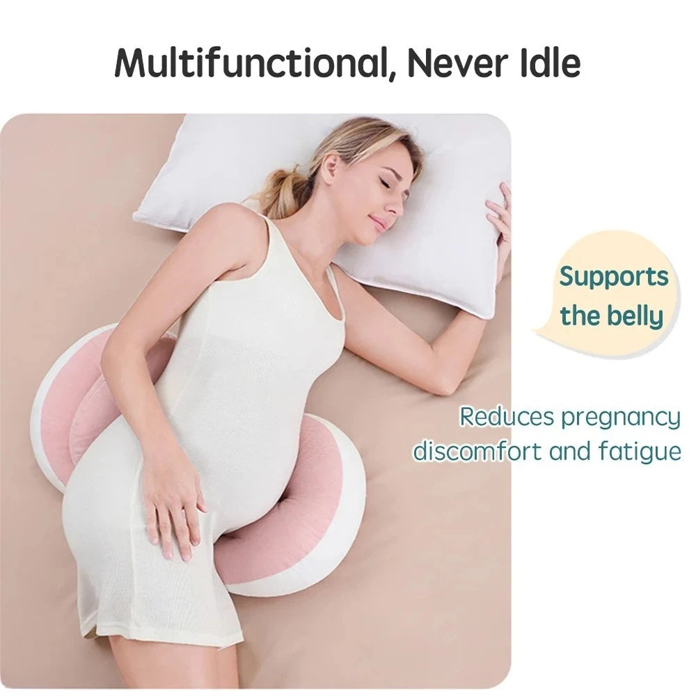Sheromom's Pregnancy Pillow with 1pc Free an Auxiliary Pillow Cotton Waist Support Pillow for Pregnant Women Sleeping Body Pillow