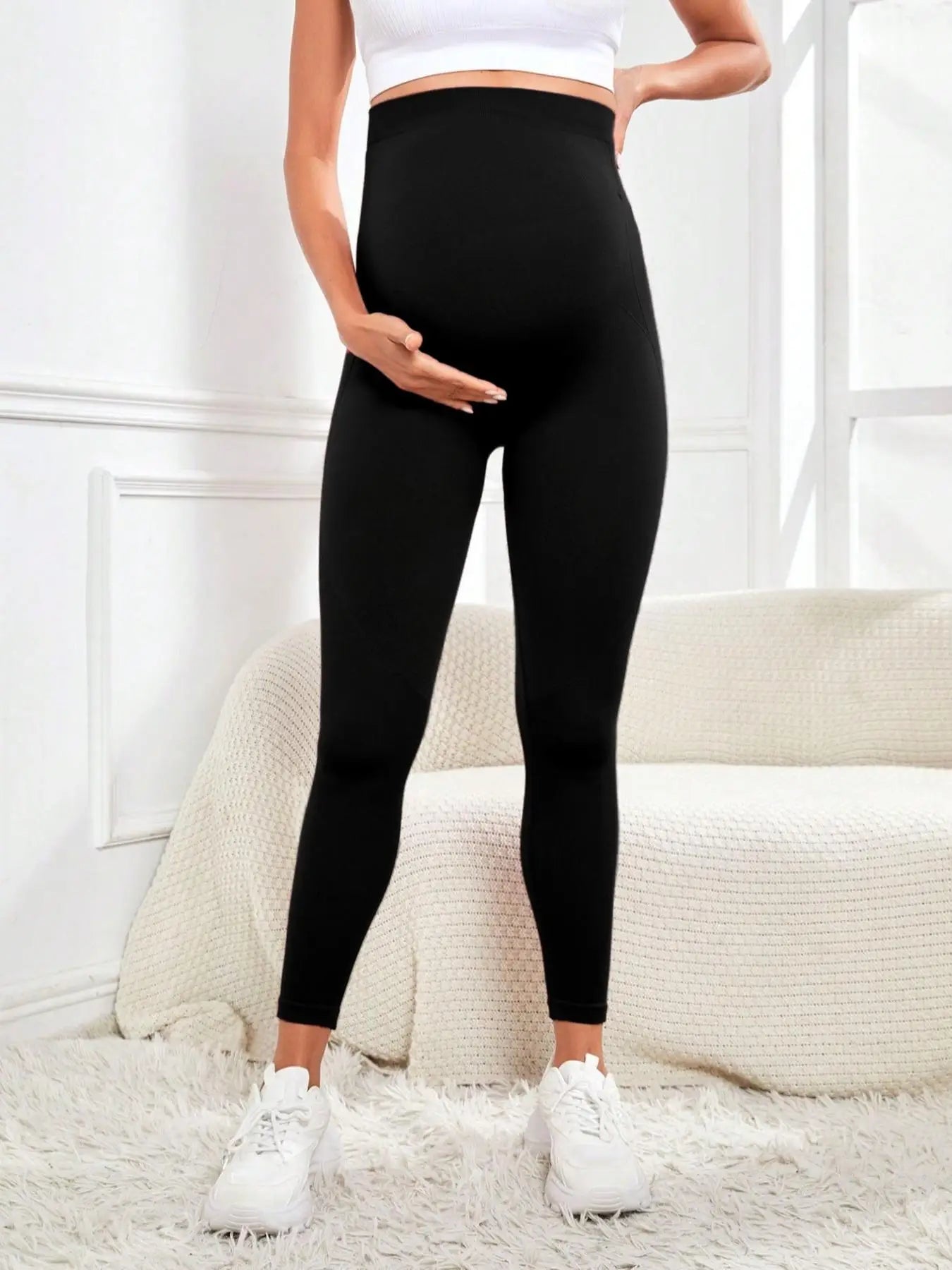 Sheromom's Women's Maternity Leggings Over the Belly Pregnancy Yoga Pants Active Wear Workout Leggings