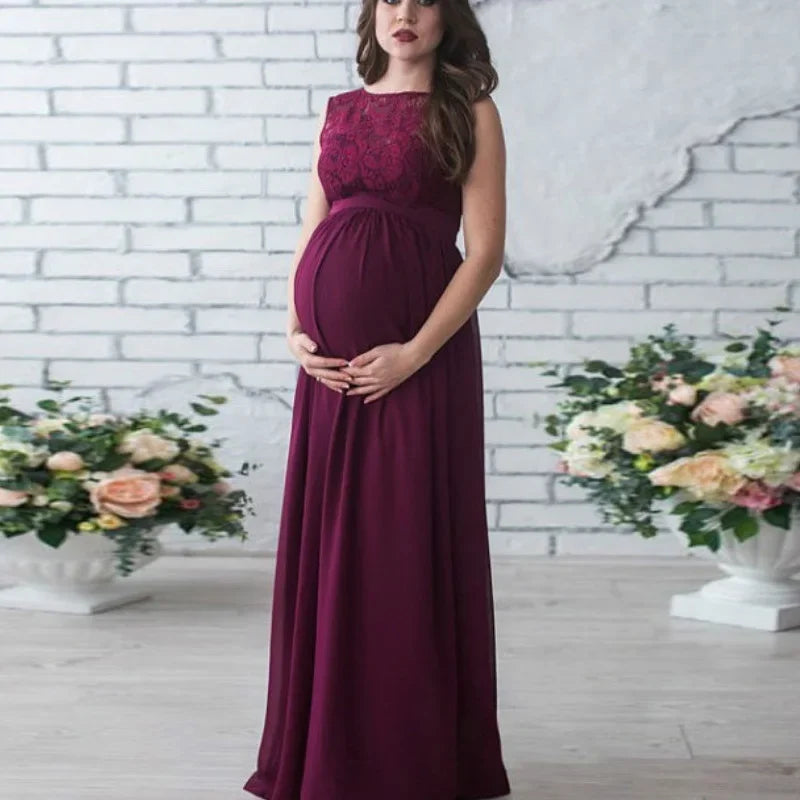Sheromom's Pregnant Mother Photography Props Pregnancy Dress Maternity es for Photo Shoot Women   Lace Maxi Gown Clothing