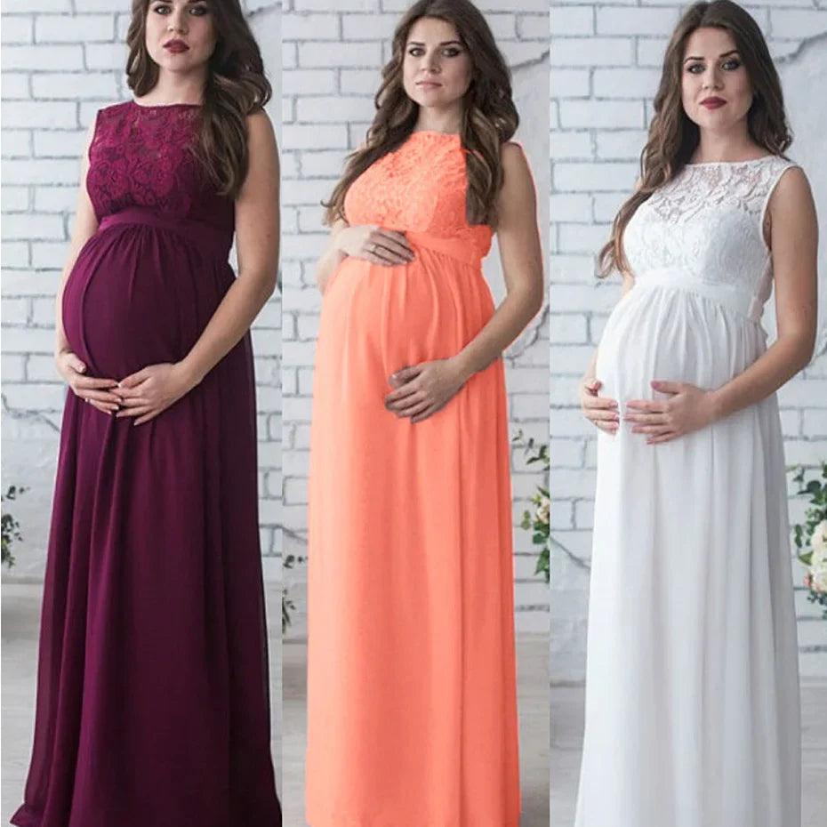 Sheromom's Pregnant Mother Photography Props Pregnancy Dress Maternity es for Photo Shoot Women   Lace Maxi Gown Clothing