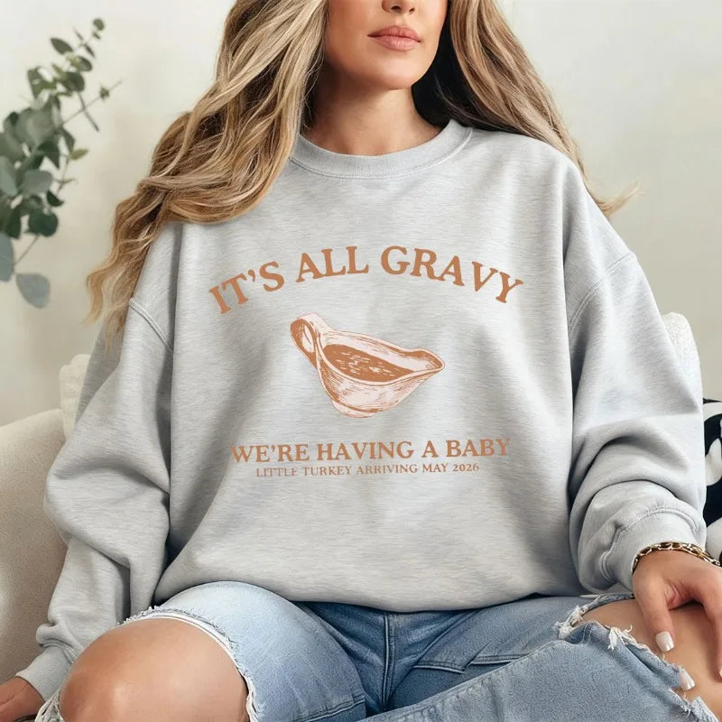 Sheromom's Thanksgiving Pregnancy Announcement Fall Pregnant First Time Mom Gift Thanksgiving Sweatshirt Hoody  Winter Clothes Women