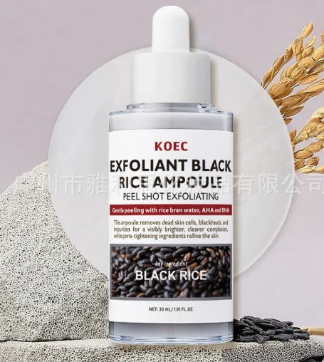 Sheromom's 30ml Korean White And Black Rice Exfoliating Hydrating Essence Brightening Remove Dead Skin Blackhead Soften Serum Skin Care