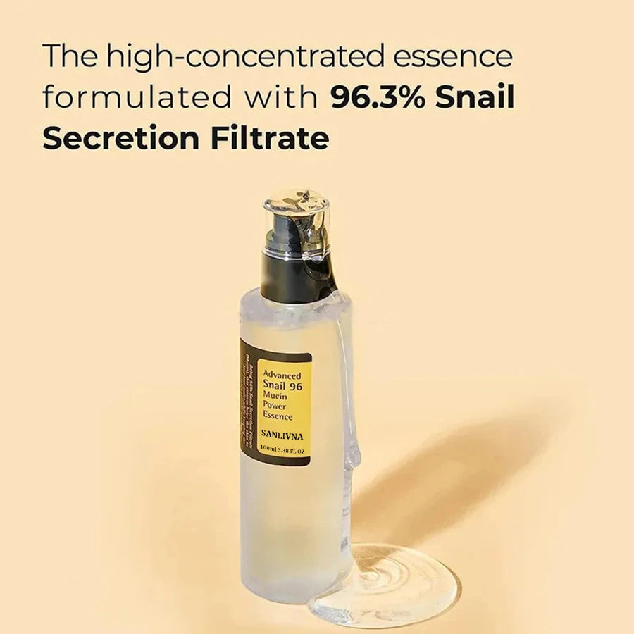 Sheromom's Snail Mucin 96% Korean Skin Care Facial Essence Fading Fine Lines Repair Essence Firming Facial Snail Brightening Anti-Aging