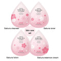 Sheromom's 4pcs Green Tea Skin Care Sets Trial Pack Korean Cosmetics Acne Treatment Face Cream Eye Cream Face Care Set for Women Sakura Kit