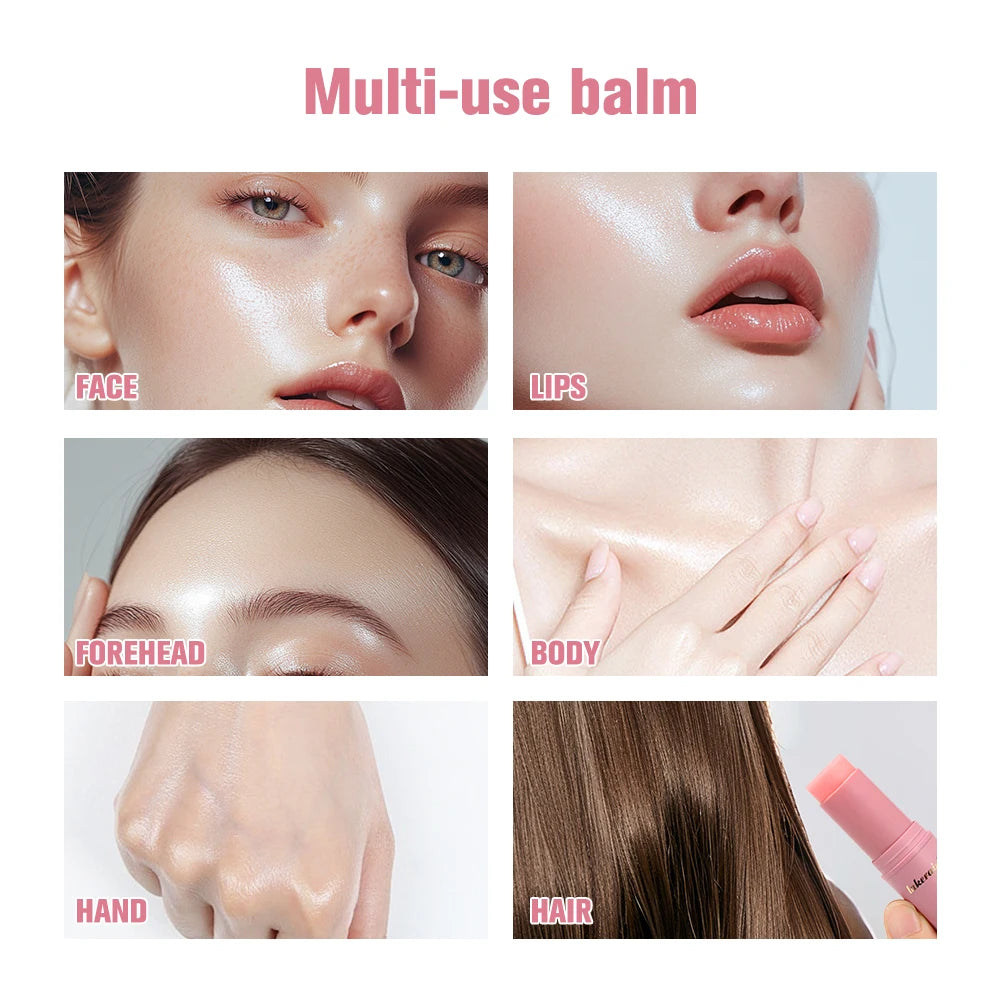 Sheromom's Korean Pink Hydrating Stick Extract Deep Hydrating Facial Skin Multi-functional Pink Balm Stick Skin Care Makeup Base Products