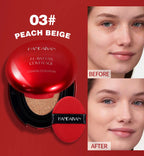 Sheromom's Korean Air Cushion Foundation - Light Natural Moisturizing Concealer Whitening Oil-Control Women's Long-lasting Makeup Base