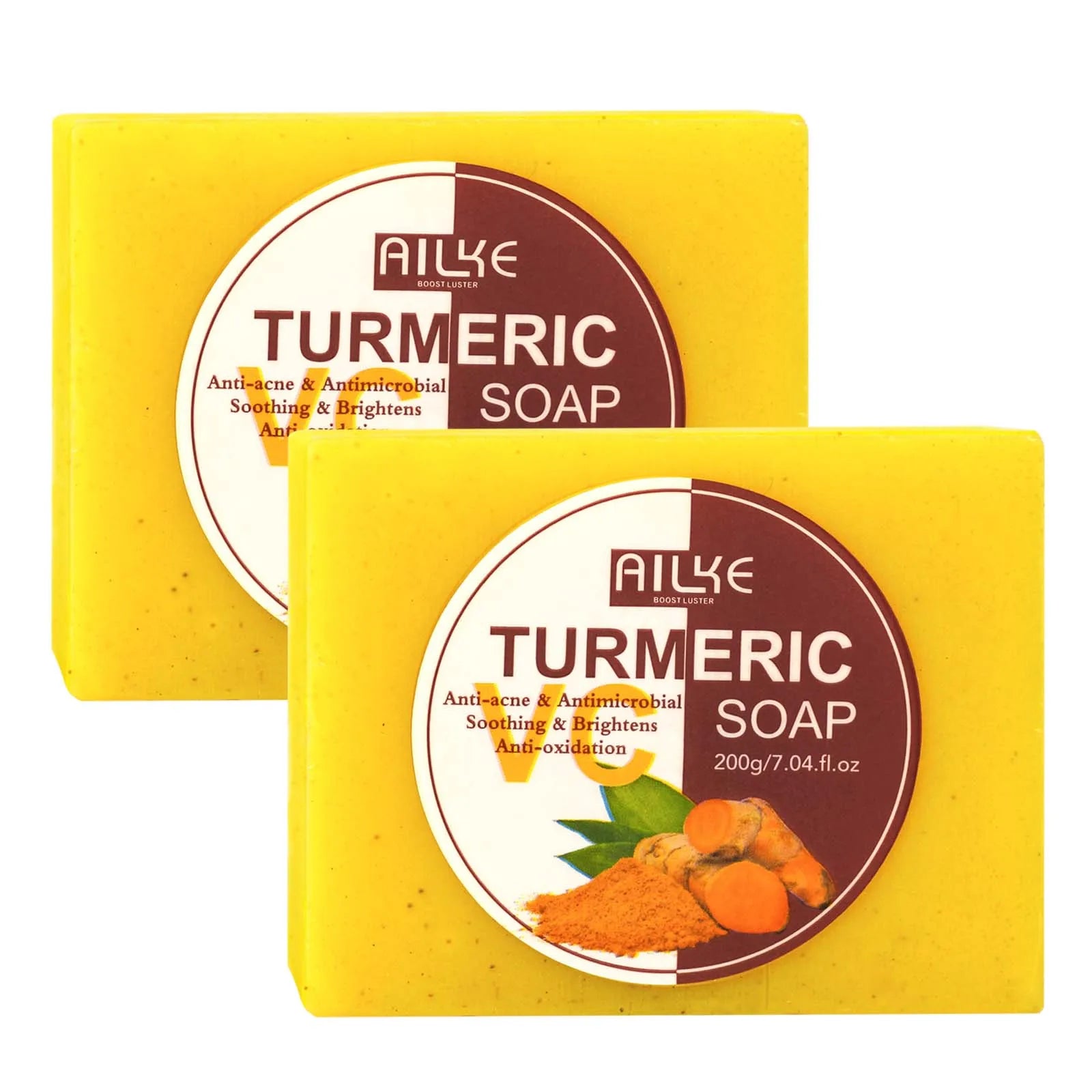 Sheromom's  AILKE Organic Turmeric Whitening Skin Care Set, with Vitamin C, Clean Skin, Reduce Acne, Hydrating and Firming for Women