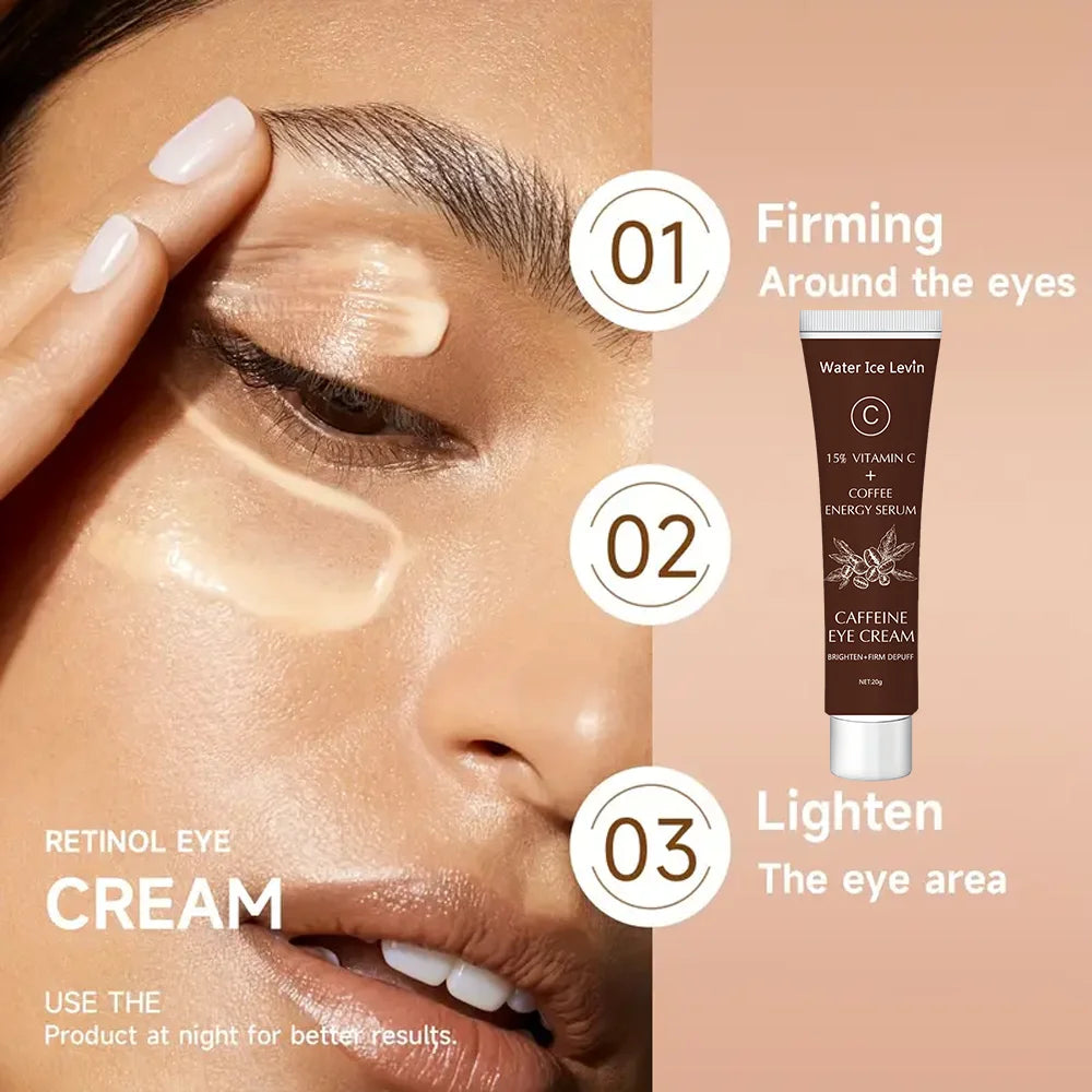 Sheromom's Caffeine Recovery eye Cream with 15% Vitamin C to Lighten dark circles and Tighten Skin Instant Eye Repair Essence Women's Eye Care