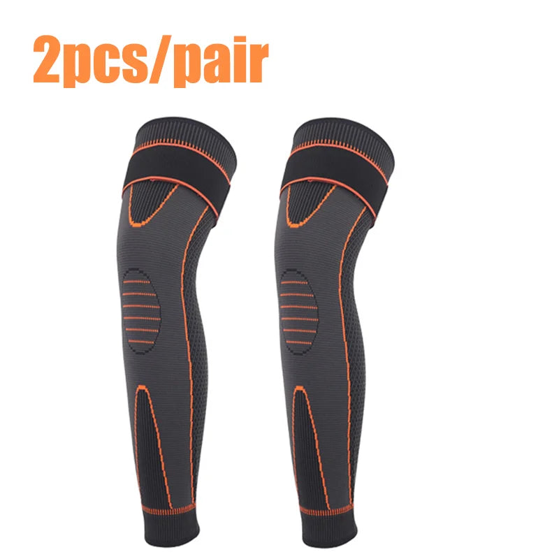 Sheromom's 1/2 Pcs Compression Knee Pads Support Lengthen Stripe Sport Sleeve Arthritis Joint Pain Protector Elastic Kneepad Brace