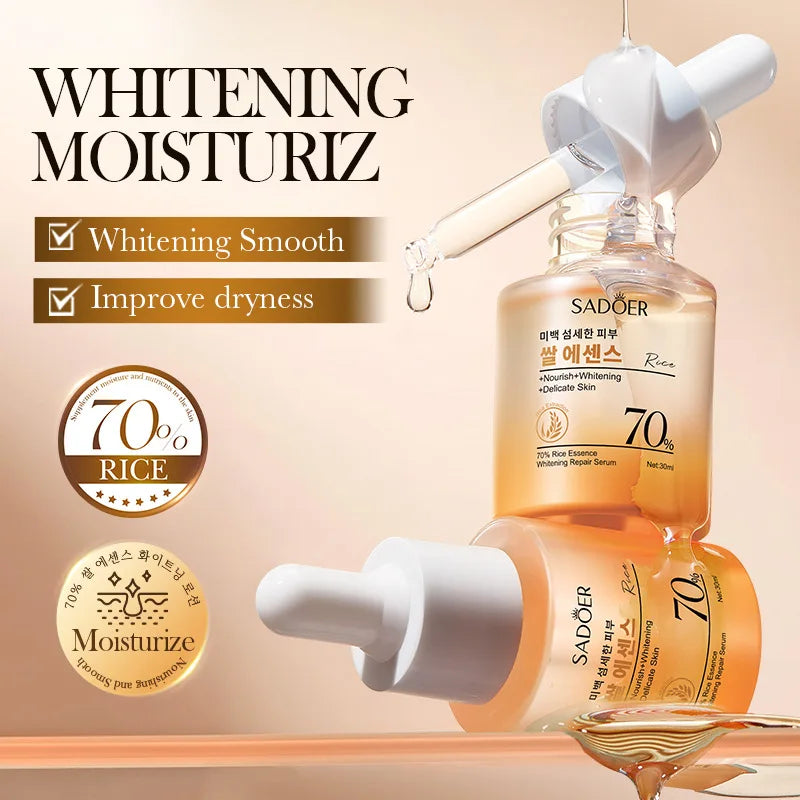 Sheromom's SADOER Rice Essence Serum Face Whitening Cream Moisturizing Hydrating Anti-aging Facial Essence Korean Skin Care Cosmetics