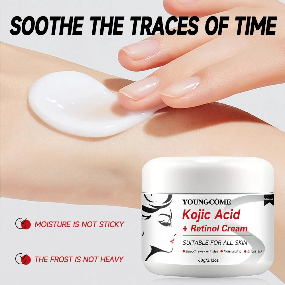 Sheromom's Kojic Acid+Retinol Cream,Anti-aging Cream Remove,Smooth wrinkles Face Cream For Moisturizer Whitening Brighten Skin Products
