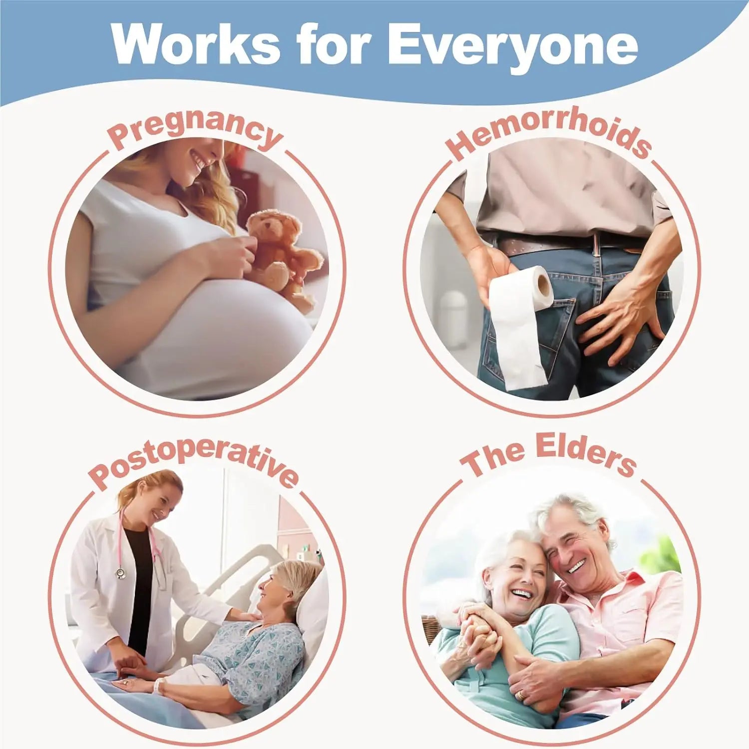 Sheromom's Sitz Bath for Hemorrhoids, Sitz Bath for Toilet Seat, Postpartum Care, Sits Bath Kit for Women, Collapsible, Flusher Hose