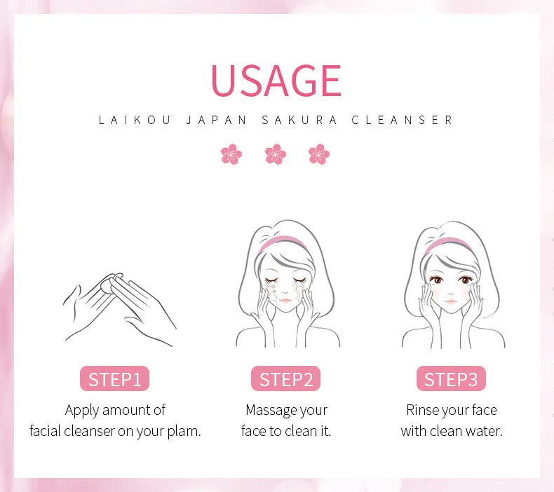 Sheromom's Sakura Facial Cleaner Korean Face Serum Exfoliating Peeling Gel Moisturize Toner Eye Cream Sunscreen Cosmetics Skin Care Set
