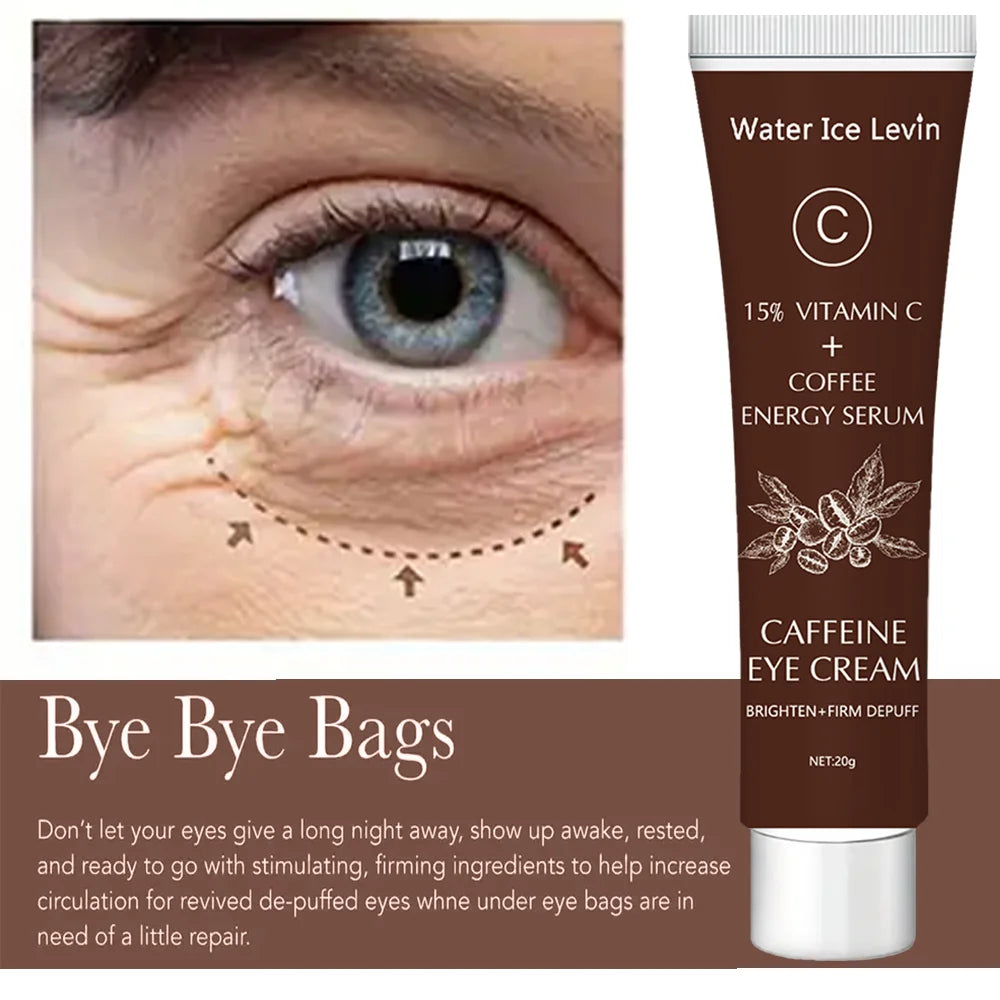 Sheromom's Caffeine Recovery eye Cream with 15% Vitamin C to Lighten dark circles and Tighten Skin Instant Eye Repair Essence Women's Eye Care