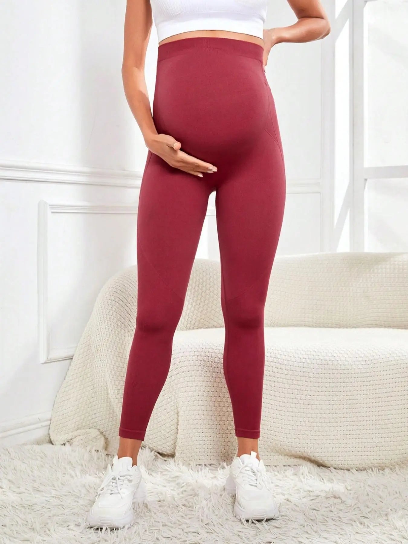 Sheromom's Women's Maternity Leggings Over the Belly Pregnancy Yoga Pants Active Wear Workout Leggings