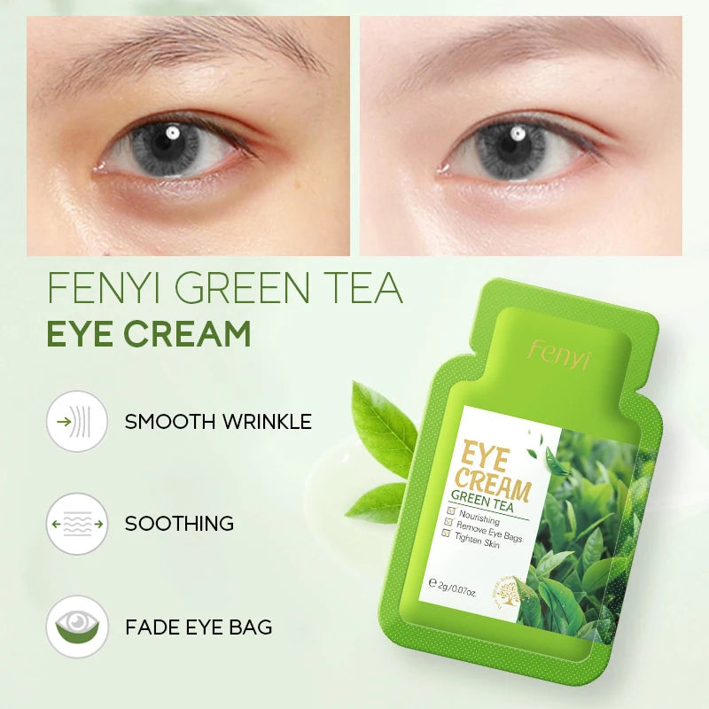 Sheromom's 4pcs Green Tea Skin Care Sets Trial Pack Korean Cosmetics Acne Treatment Face Cream Eye Cream Face Care Set for Women Sakura Kit