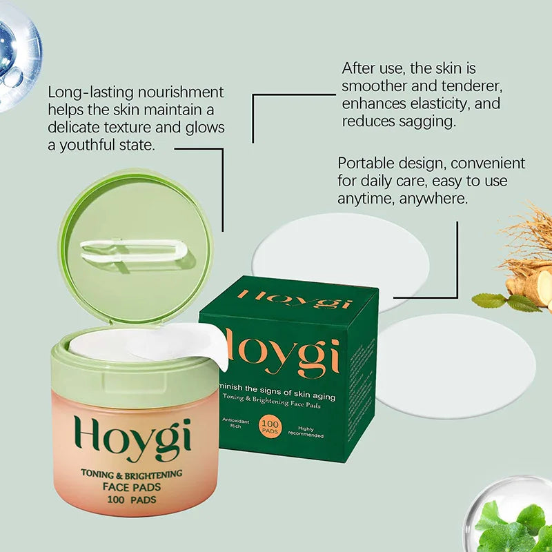 Sheromom's Korean Skin Care Cleansing Cotton Pads Centella Asiatica Niacinamide Peptide Daily Deep Hydrating Moisturizing Toner Cotton Pads