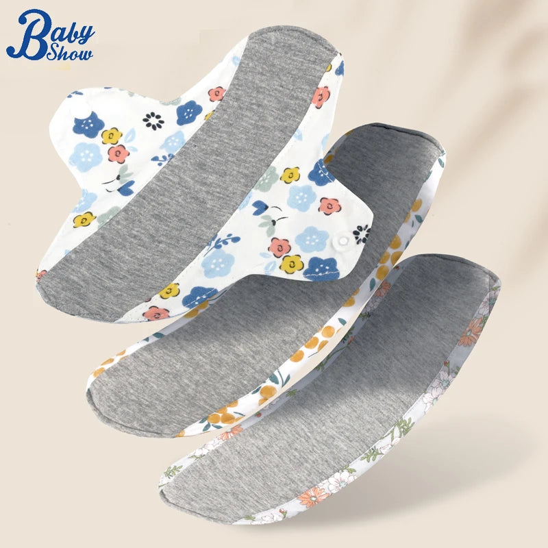 Sheromom's Baby show 3pcs Menstrual Postpartum Reusable Panty Liner Graphene Daily Pads Period Relief Women Care Reusable Sanitary Cloth Pad