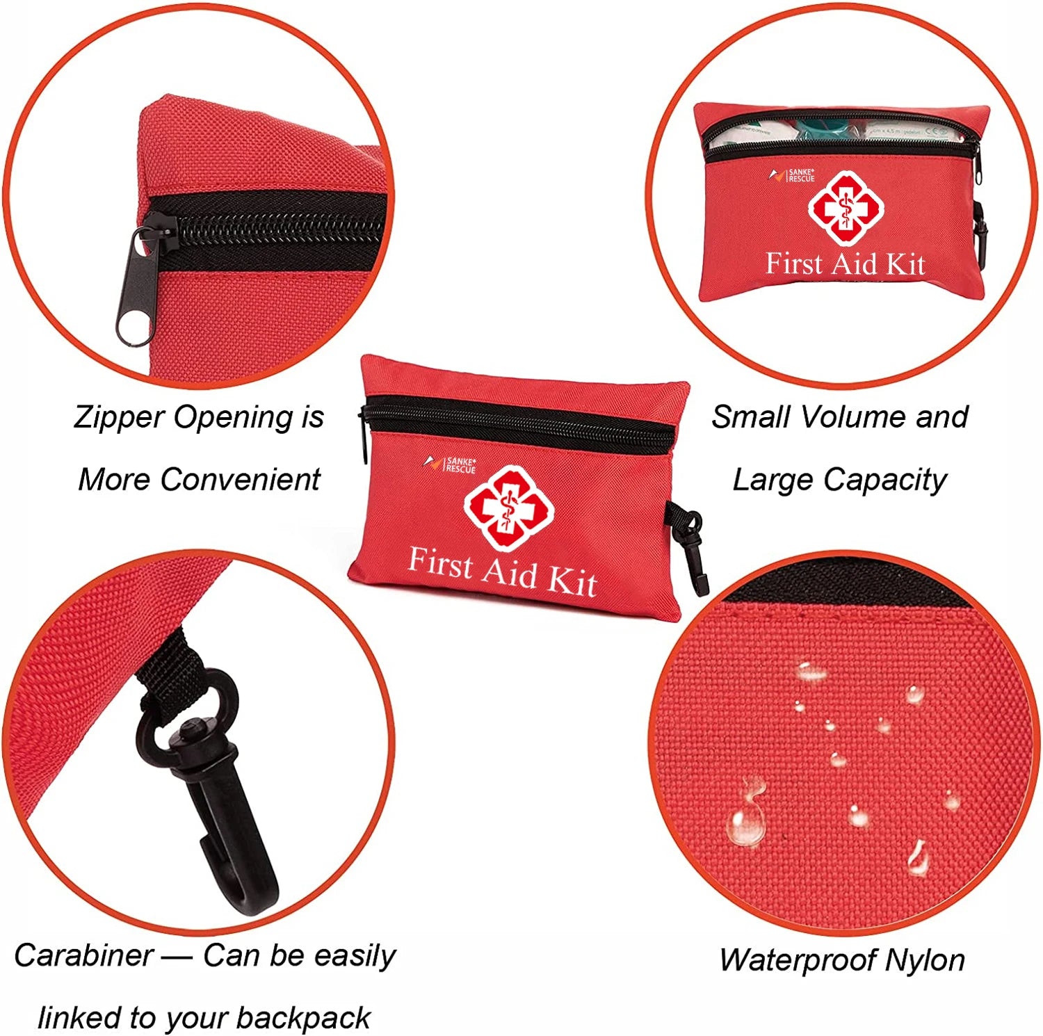 Sheromom's 110 Piece First Aid Kit Home Care Waterproof Compact Trauma Medical Kits for Emergencies Home Car Travel Outdoor Camping Hiking