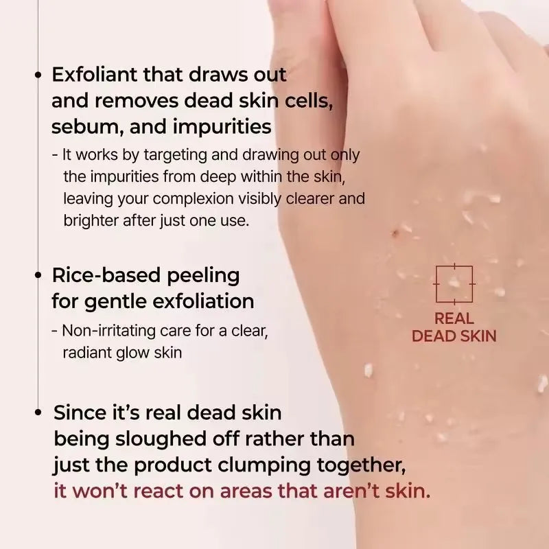 Sheromom's 30ml Korean White And Black Rice Exfoliating Hydrating Essence Brightening Remove Dead Skin Blackhead Soften Serum Skin Care