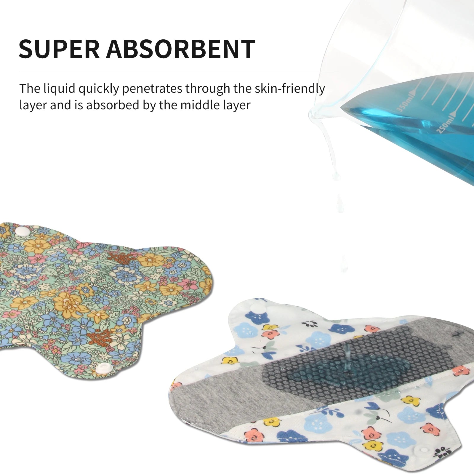 Sheromom's Baby show 3pcs Menstrual Postpartum Reusable Panty Liner Graphene Daily Pads Period Relief Women Care Reusable Sanitary Cloth Pad