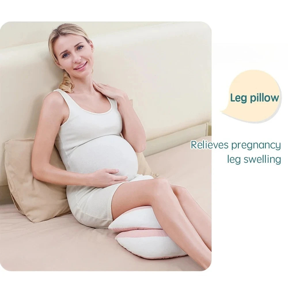 Sheromom's Pregnancy Pillow with 1pc Free an Auxiliary Pillow Cotton Waist Support Pillow for Pregnant Women Sleeping Body Pillow