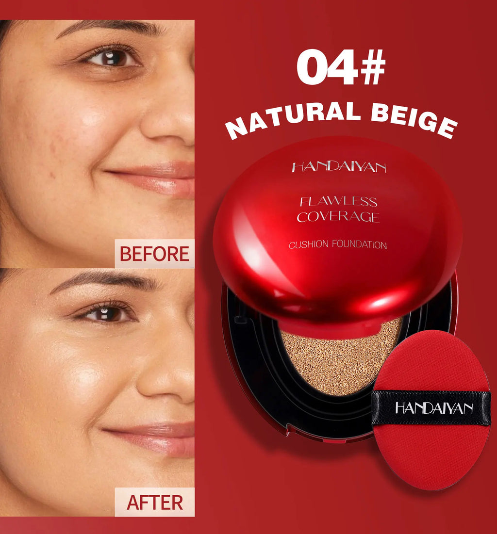 Sheromom's Korean Air Cushion Foundation - Light Natural Moisturizing Concealer Whitening Oil-Control Women's Long-lasting Makeup Base