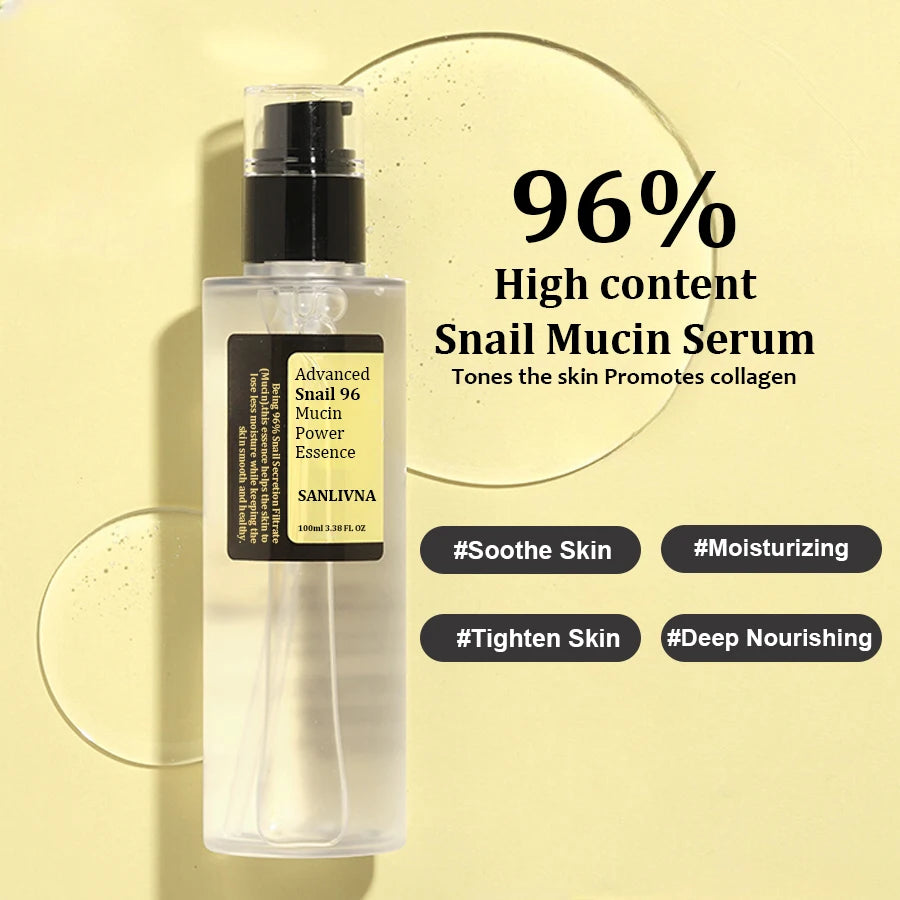 Sheromom's Snail Mucin 96% Korean Skin Care Facial Essence Fading Fine Lines Repair Essence Firming Facial Snail Brightening Anti-Aging