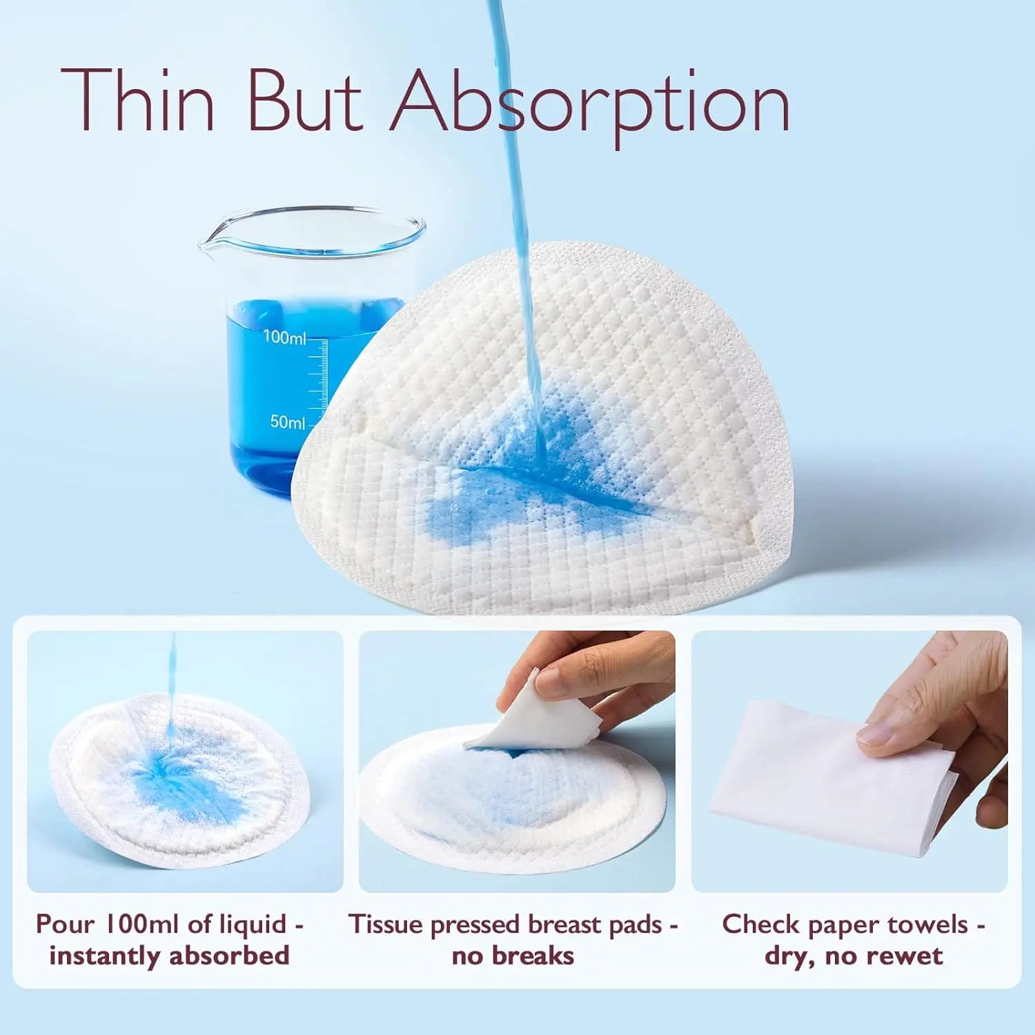 Sheromom's Mom Cozy Ultra-Thin Disposable Nursing Pads, Ultra-Absorbent and Breathable Portable Breast Pads for Mothers, Individually Packaged