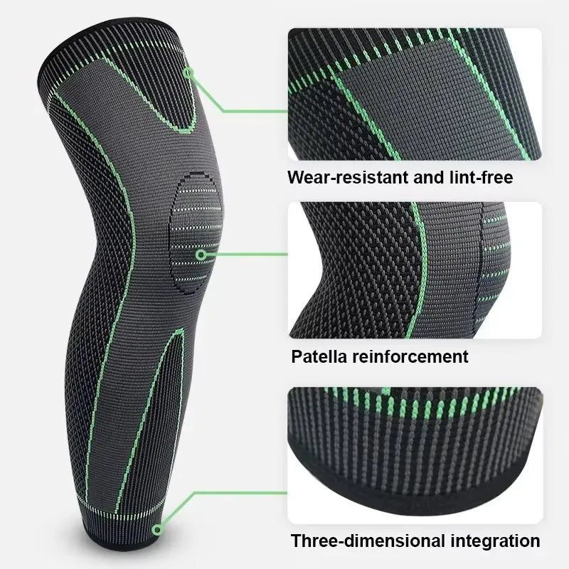 Sheromom's 1/2 Pcs Compression Knee Pads Support Lengthen Stripe Sport Sleeve Arthritis Joint Pain Protector Elastic Kneepad Brace