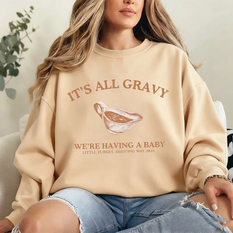 Sheromom's Thanksgiving Pregnancy Announcement Fall Pregnant First Time Mom Gift Thanksgiving Sweatshirt Hoody  Winter Clothes Women