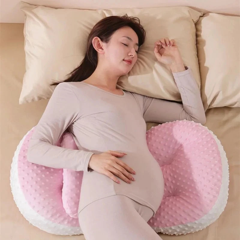 Sheromom's Pregnant Women's Side Sleeping Belly Pillow Multifunctional Maternity Waist Protection Pillow Adjustable Width Pregnancy Pillow