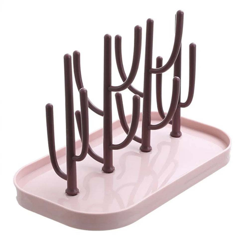 Sheromom's Baby Essentials Bottle Drying Rack for Kitchen Counter, Detachable Bottle Dryer Holder with Base. For Nipples, Cups, Pump Parts